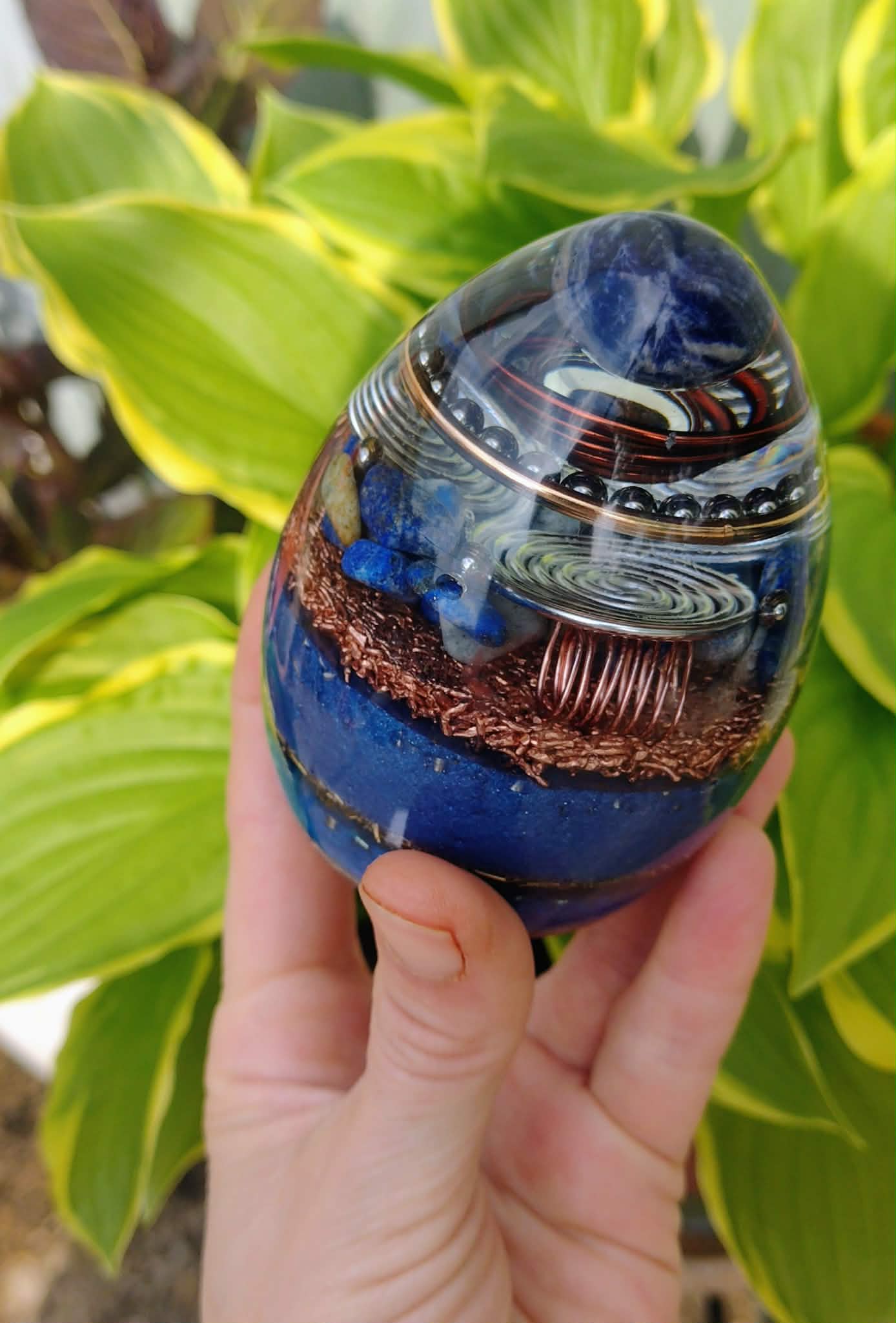 Lapis Lazuli and Sodalite large Orgone egg