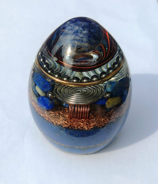 Lapis Lazuli and Sodalite large Orgone egg